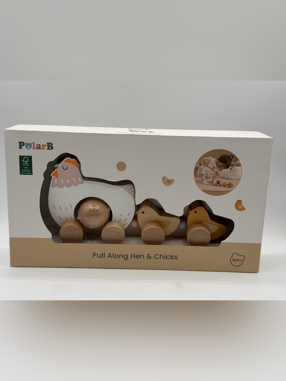 PolarB Toys Pull Along Hen & Chicks - Brand New